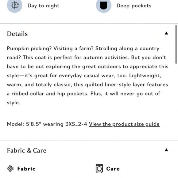 UNIVERSAL STANDARD L 22/24 Quilted Hudson Liner Coat in Ceramic Ivory VGUC - Picture 7 of 8